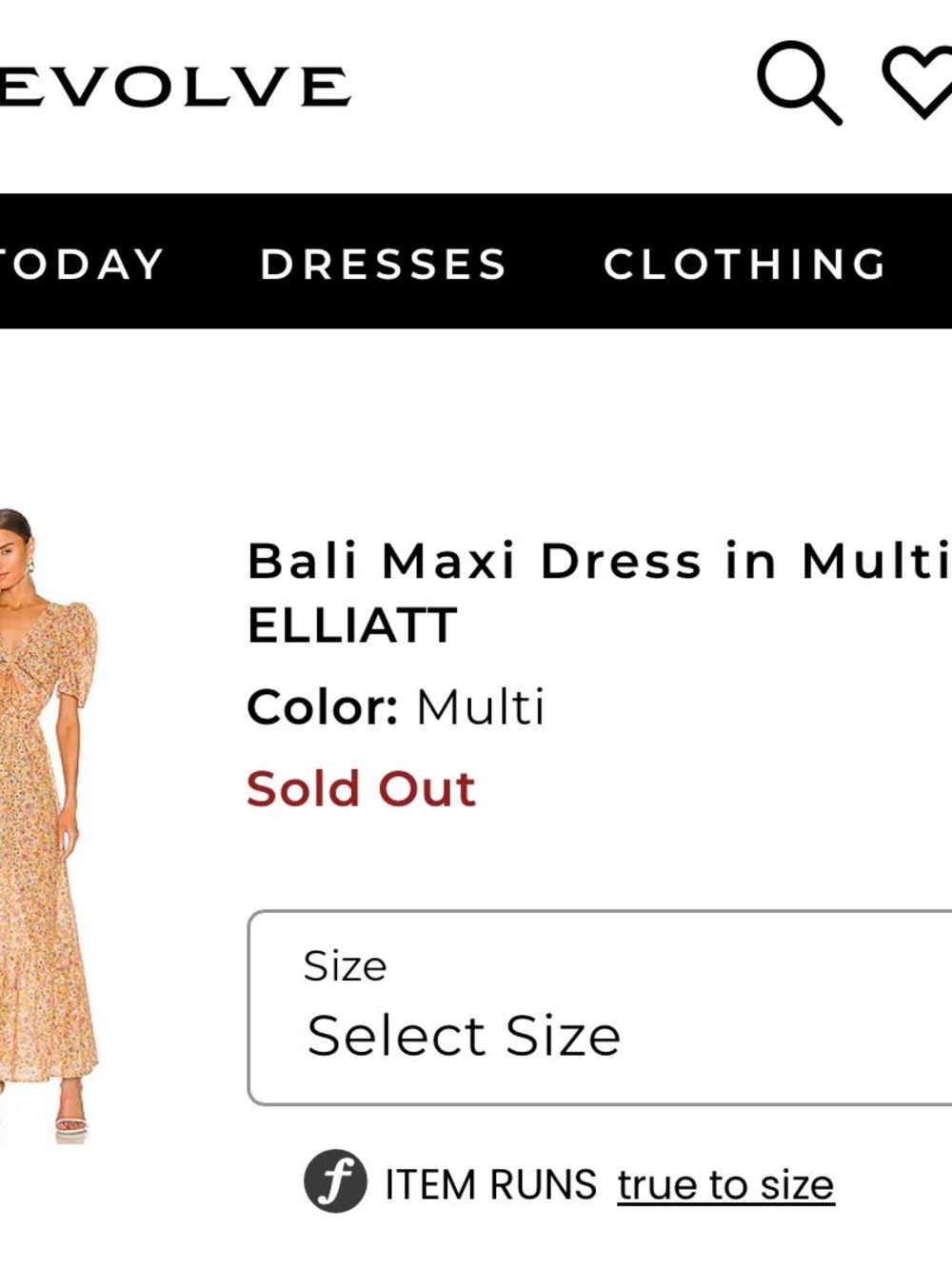 ELLIATT Bali Floral Puff Sleeve Cutout Maxi Dress | Size Small | Revolve - Picture 2 of 6